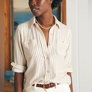 Faherty Legend™ Sweater Shirt in Tannin Stripe